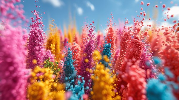 Poudre holi : couleurs et bonheur en fête